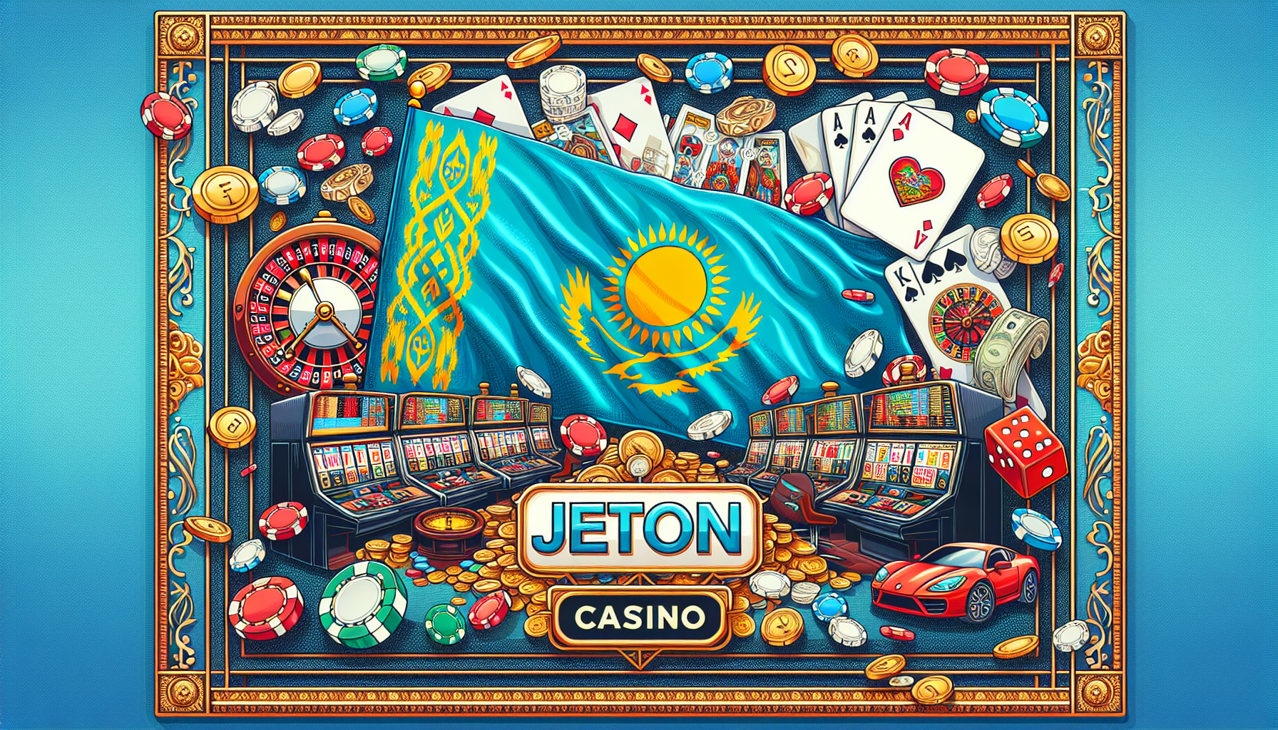 Логотип JetTon казино на синем фоне